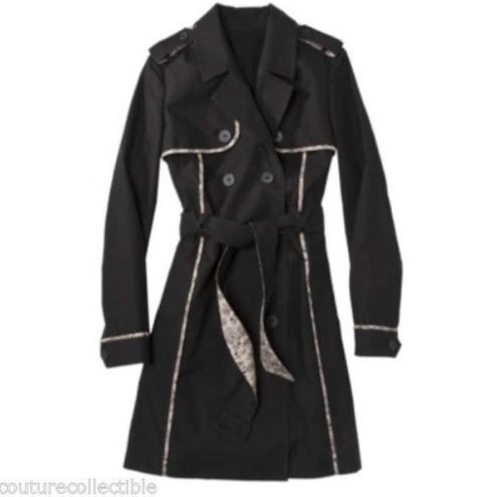 Jason Wu Black Trench Coat W/ Belt - Womens XLarge
